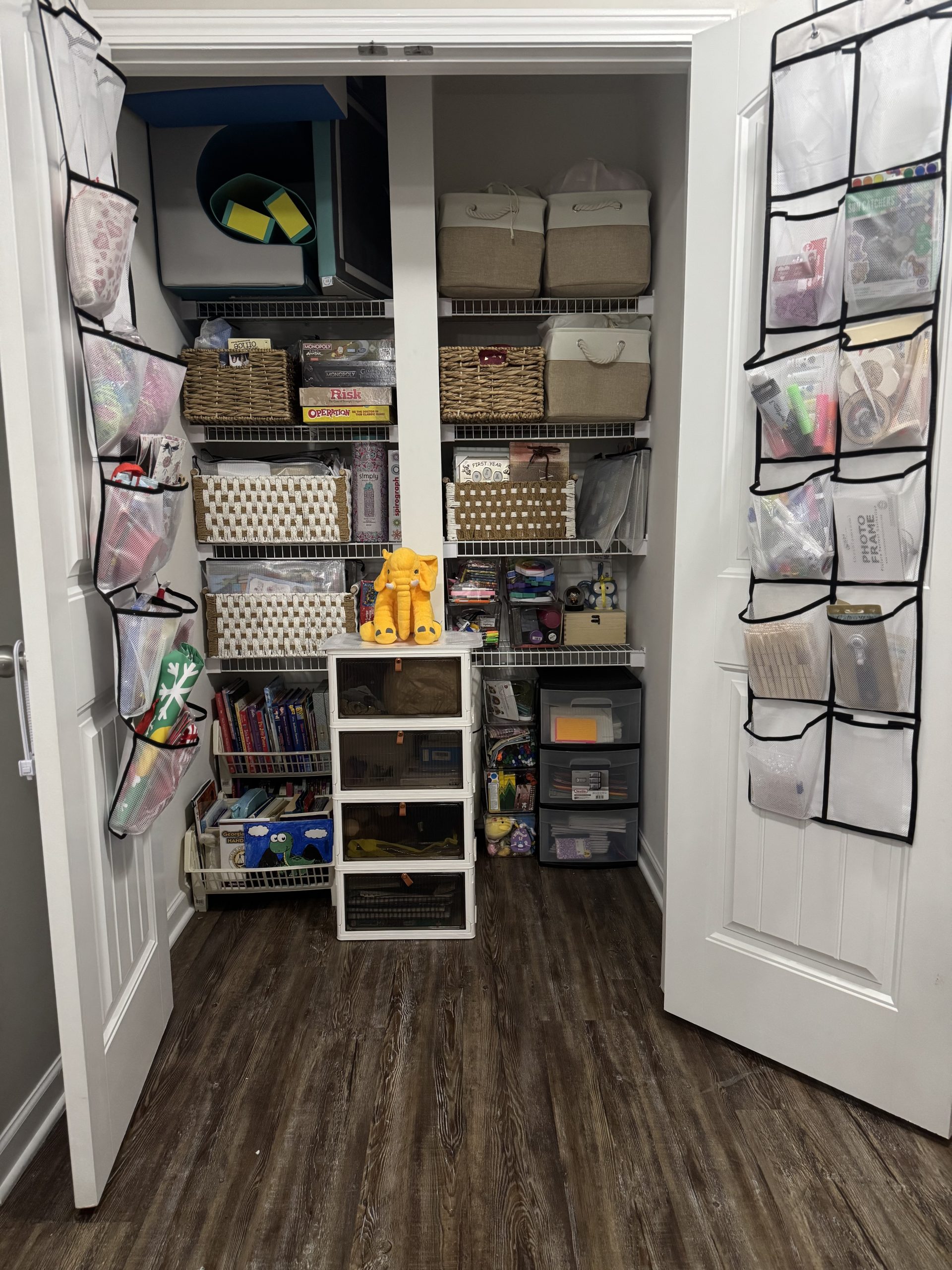 Organized Kitchen with Clear Countertops and Storage Solutions